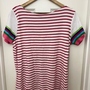 Rafaella Pink and White Striped Top